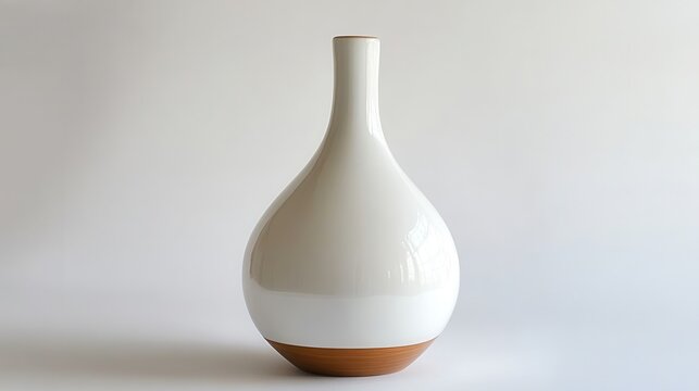 A single decorative vase isolated on a white background, ideal for home decor or minimalist design promotions.