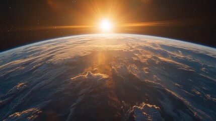 Sunrise Earth Space View,  Cosmic Dawn