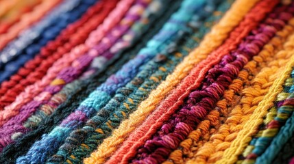 Close-up of a woven rug isolated on a white background, ideal for promoting home textiles or decorative accessories.