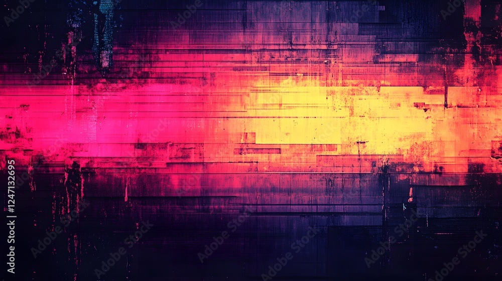 Leinwandbilder vibrant and dynamic abstract digital art background with a futuristic glitch effect featuring a mesm