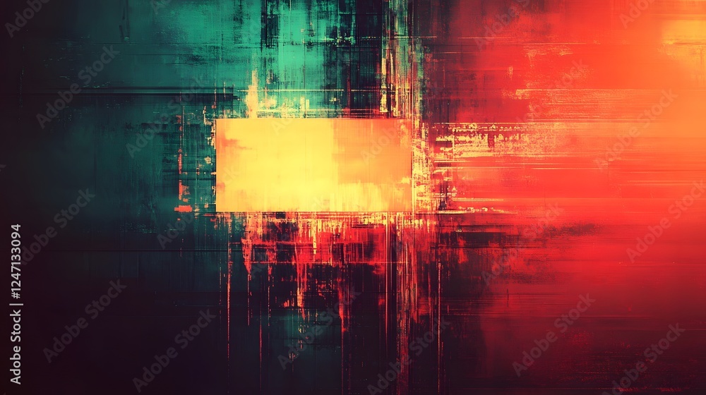 Aufkleber vibrant and immersive digital abstract art with glowing futuristic aesthetics and innovative experim