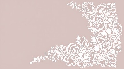 Obraz premium Floral corner design, pale pink background, invitation