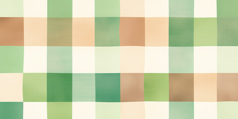 Pastel Green And Beige Checkered Pattern Background