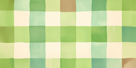 Pastel Green And Cream Gingham Pattern
