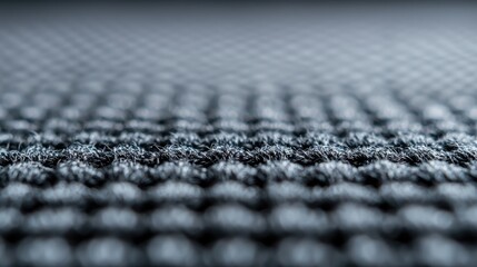 Fototapeta premium Close-up textured fabric, dark grey weave, shallow depth of field, textile background, for website design
