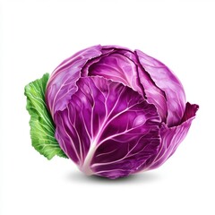 Obraz premium Detailed Vector of Purple Cabbage Head with Texture
