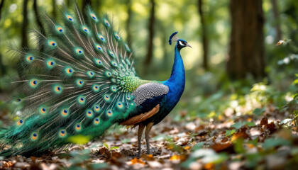 Obraz premium beautiful-photograph-of-indian-green-congo-peacock