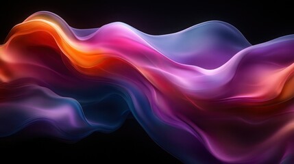 Obraz premium Abstract flowing vibrant colors, dark background, digital art, website header