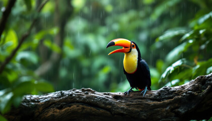 A colorful keel billed toucan photographed in Costa Rica