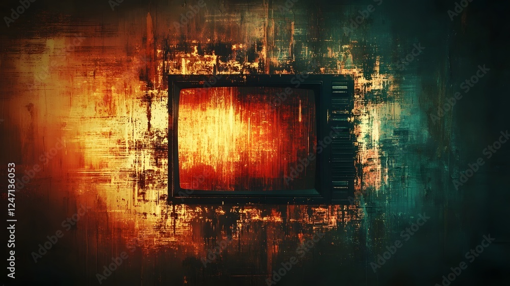 Poster Visually captivating abstract digital art painting featuring a dynamic composition of vivid colorful patterns and textures  The work evokes a sense of energy emotion and imagination