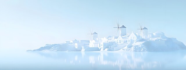 Fototapeta premium A serene photograph of the Greek island of Santorin 