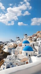 Naklejka premium A serene photograph of the Greek island of Santorin 