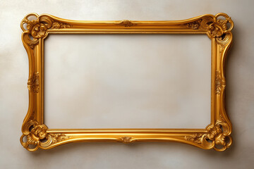 Gold ornate frame hanging on a textured wall captures attention in any space