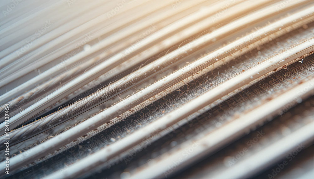 Poster delicate strands create a textured surface, catching warm light in an abstract composition. the inte