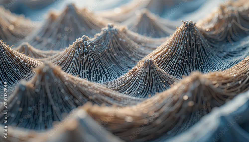 Poster delicate strands form beautiful wave-like patterns that shimmer under gentle lighting, revealing int