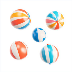 set of colorful beach ball