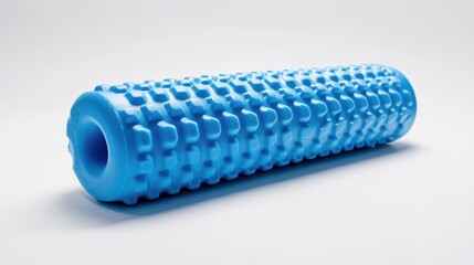 Isolated image of a foam roller on a white background, great for promoting recovery or wellness products.