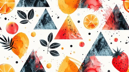 Fototapeta premium Hand-drawn Triangle Design With Pastel Pink Imagery on a Minimalist White Background Creating a Playful Aesthetic. Generative AI