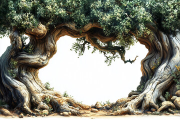 Naklejka premium old tree on a white background