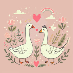 vector illustration of a swan