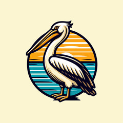 Obraz premium vector illustration of a pelican