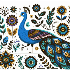 Obraz premium peacock feather vector illustration