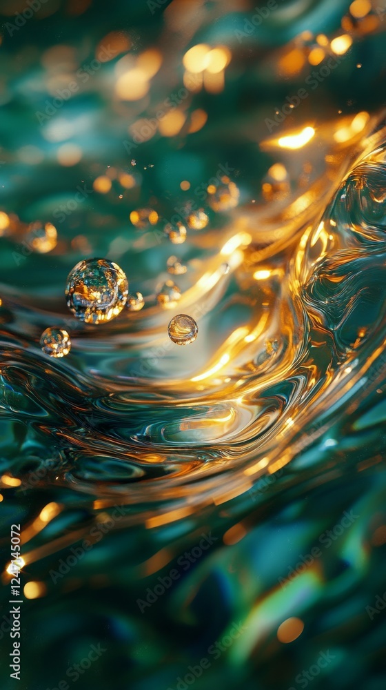 Aufkleber glittering gems and shimmering water create a captivating natural display in a serene environment