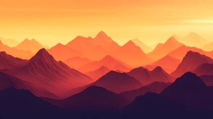 Obraz premium A panoramic view of the alpine mountains at sunrise 