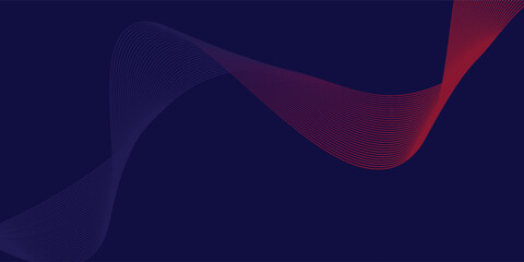 Abstract glowing wave lines on dark blue background. Dynamic wave pattern. Modern flowing wavy lines. Futuristic technology concept. Suit for banner, poster, cover, brochure, flyer, website