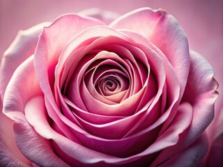 Pink Rose Heart Close Up, Copy Space, AI Art
