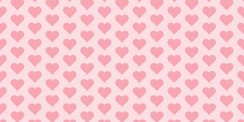 Pastel pink heart pattern vector. Romantic Valentine's Day background design. Cute and soft love theme illustration.