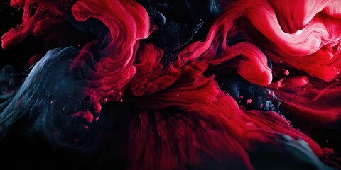 Obraz premium Vibrant red liquid in motion, creating an artistic and fluid texture.