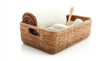 Isolated image of a bathroom organizer on a white background, ideal for promoting home organization products.