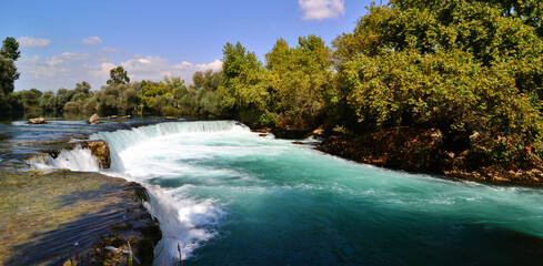 Manavgat Waterfall, located in Antalya, Turkey, is one of the most touristic places in the country.