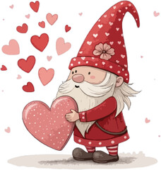 Valentine's Day Gnome with Heart