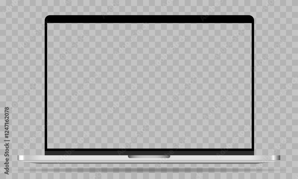Wall mural an easy to use laptop mockup with a transparent background and blank screen, allowing you to easily 