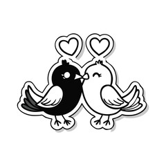two birds on a branch Love Bird Vector 
