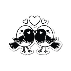 two birds on a branch Love Bird Vector 