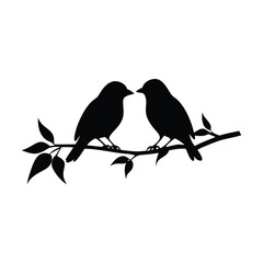 two birds on a branch Love Bird Vector 