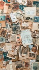 A Collection Of Aged Photographs And Handwritten Letters