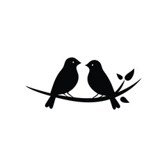 two birds on a branch Love Bird Vector 