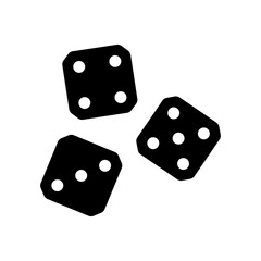 Dice icon. Black silhouette. Front side view. Vector simple flat graphic illustration. Isolated object on white background. Isolate.