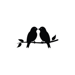 two birds on a branch Love Bird Vector 