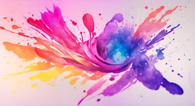Olated colors background illustration white colorful watercolor pallette shade watercolor rainbow colours red yellow orange green blue purple brush stroke drawing decoration vibrant trace spectrum 4K