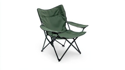 Isolated image of a foldable camping chair on a white background, great for outdoor gear promotions.