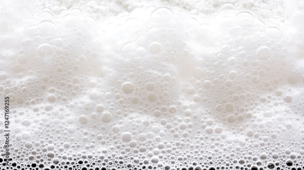 Aufkleber close-up of frothy bubbles on a water surface, creating a soothing and refreshing atmosphere, perfec