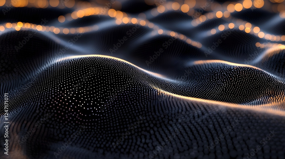 Poster abstract network connection: gradient dots and lines, digital technology background, futuristic