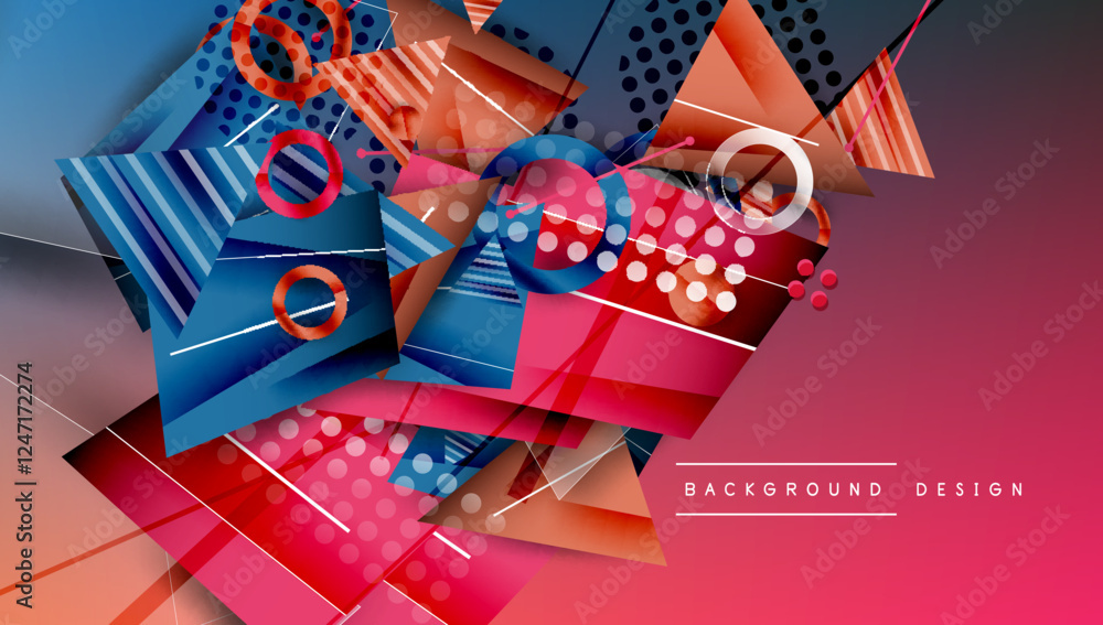 Poster Abstract background geometric design with colorful gradients