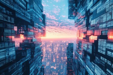 Futuristic cityscape armir digital art urban environment aerial view