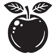 An apple black vector illustration